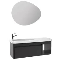 Dulap cu lavoar Creavit Drop Pe perete/ MDF/ Anthracite photo 2
