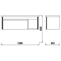 Dulap cu lavoar Creavit Drop Pe perete/ MDF/ Anthracite photo 3