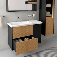 Dulap cu lavoar Creavit Intenso Pe perete/ MDF/ Gray photo 3