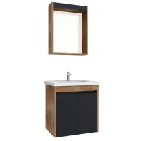 Dulap cu lavoar Creavit Link Pe perete/ MDF/ Brown photo 2