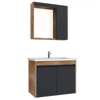 Dulap cu lavoar Creavit Link Pe perete/ MDF/ Brown photo 2