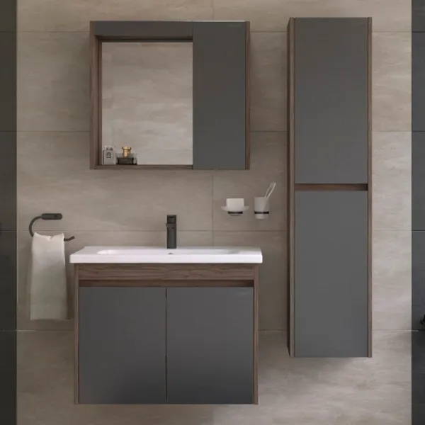 Шкаф с умывальником Creavit Link Настенная/ МДФ/ Коричневый photo 3