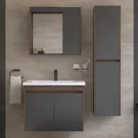 Dulap cu lavoar Creavit Link Pe perete/ MDF/ Brown photo 3