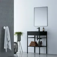 Dulap cu lavoar Orka Cape Town 60 Pe podea/ Metal/ Siyah photo 3