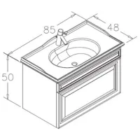 Dulap cu lavoar Orka Design 85 Pe perete/ MDF/ White photo 2