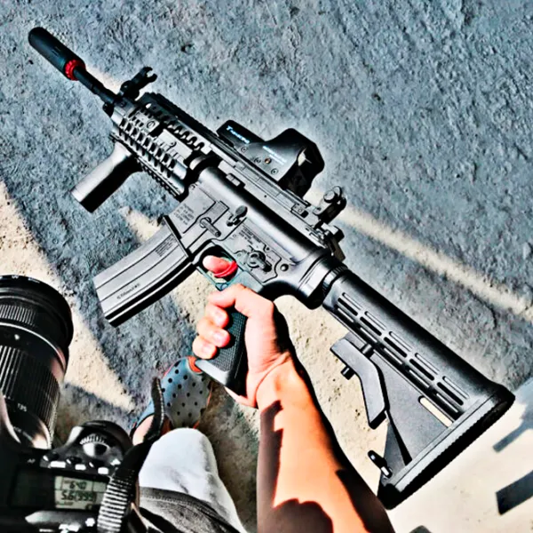 Pistol automat de jucărie SKD M4 S-System CS0922 14+/ Bile gel/ Black photo 10