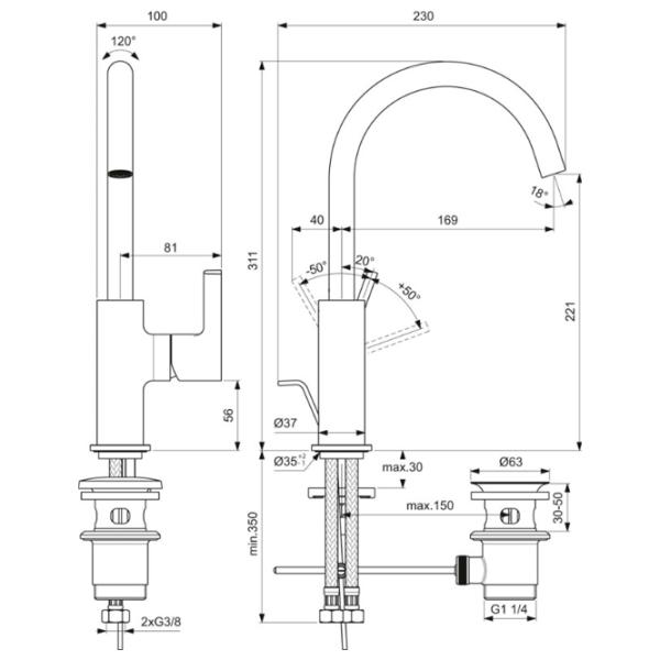 Смеситель для умывальника Ideal Standard BC777A2 однорычажный photo 3