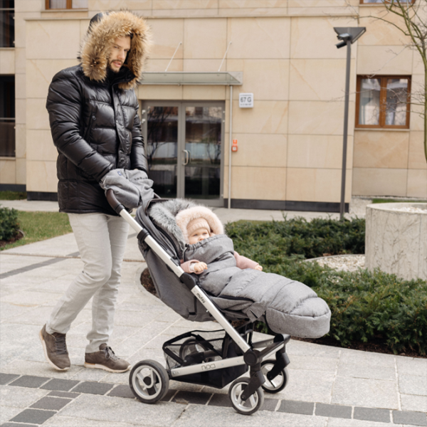 Mănuși pentru cărucior Zaffiro Mufa merino wool Poliester, Lână/ Navy Blue photo 2