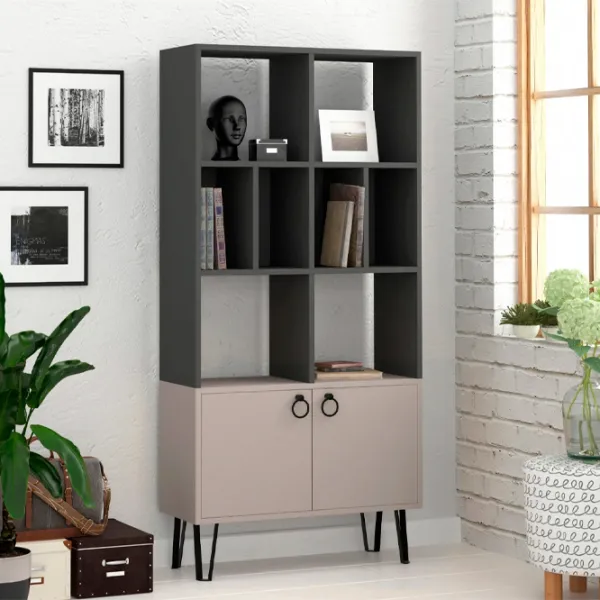 Dulap cu polițe Showdeko Bene Bookcase 166 x 80 x 30/ LPAL/ Light Mocha photo 2