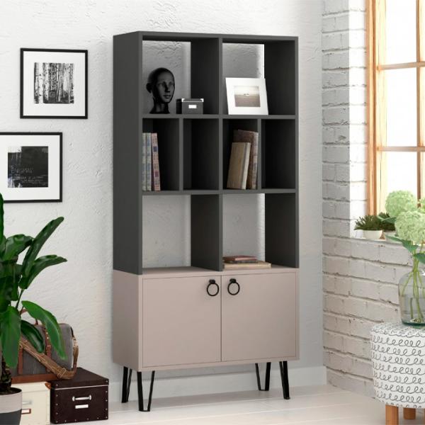 Dulap cu polițe Showdeko Bene Bookcase 166 x 80 x 30/ LPAL/ Light Mocha photo 2