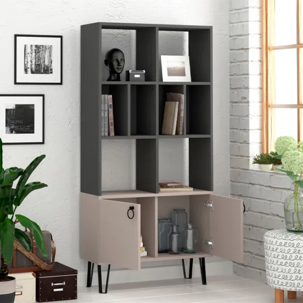 Dulap cu polițe Showdeko Bene Bookcase 166 x 80 x 30/ LPAL/ Light Mocha photo 3