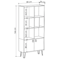 Dulap cu polițe Showdeko Bene Bookcase 166 x 80 x 30/ LPAL photo 4