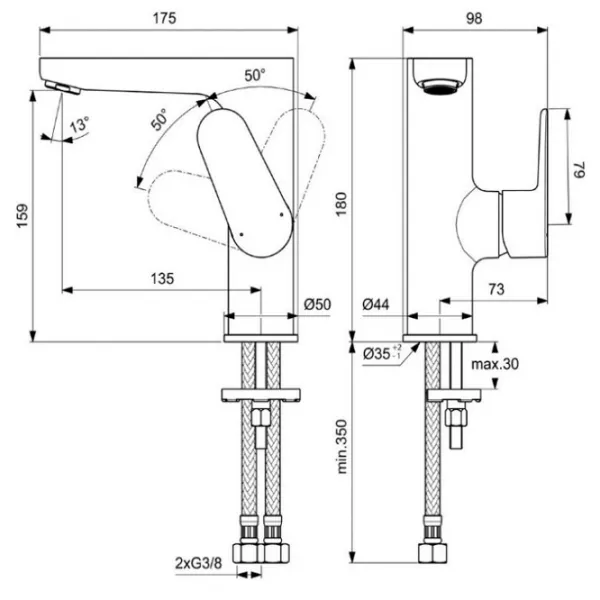 Смеситель для умывальника Ideal Standard Cerafine O BC555XG однорычажный photo 4