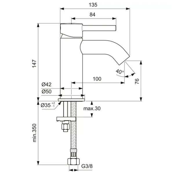 Смеситель для умывальника Ideal Standard Ceraline M BC268AA однорычажный photo 7