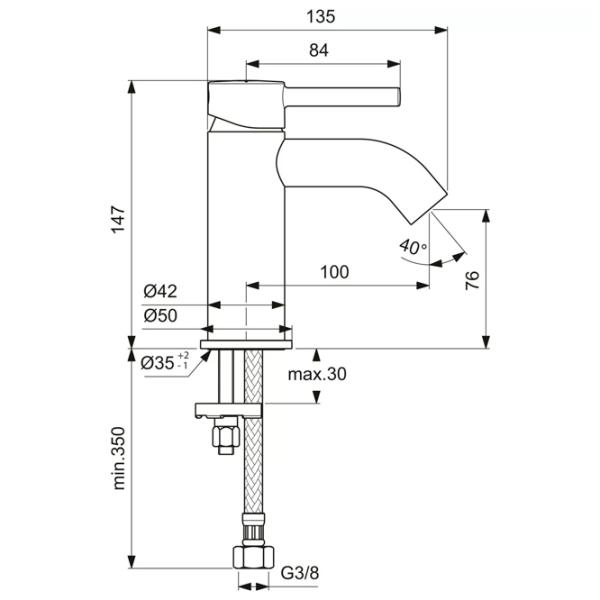Смеситель для умывальника Ideal Standard Ceraline M BC268AA однорычажный photo 7
