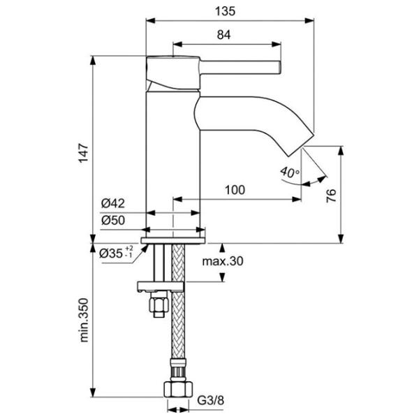 Смеситель для умывальника Ideal Standard Ceraline BC268XG однорычажный photo 4