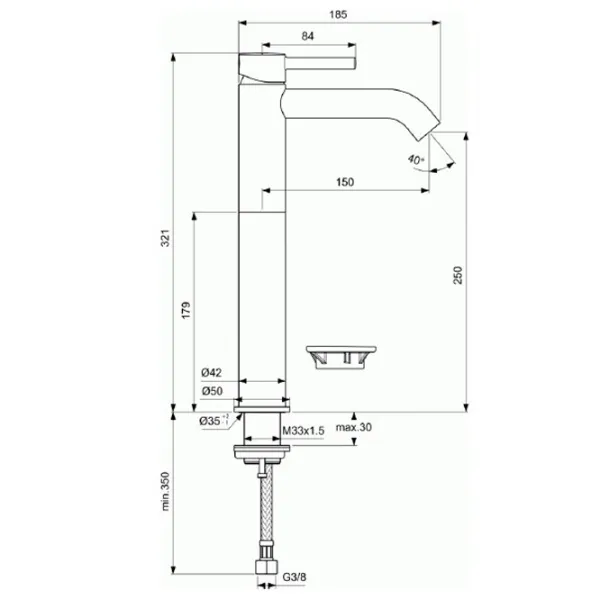 Смеситель для умывальника Ideal Standard Ceraline BC269AA однорычажный photo 3
