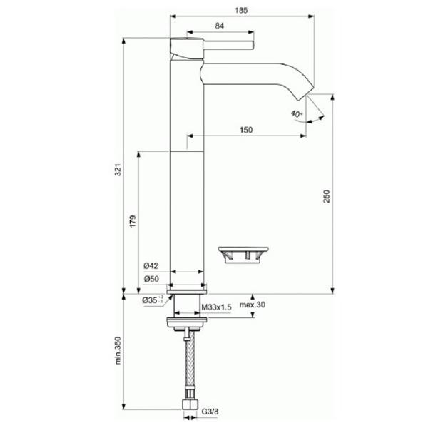 Смеситель для умывальника Ideal Standard Ceraline BC269AA однорычажный photo 3