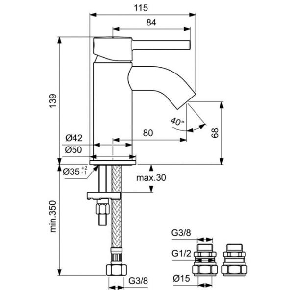 Смеситель для умывальника Ideal Standard Ceraline S BC185AA однорычажный photo 4