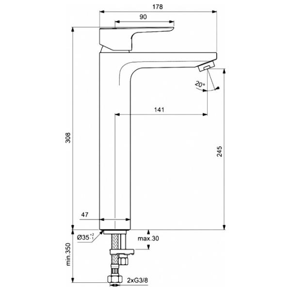 Смеситель для умывальника Ideal Standard Ceraplan III Slim BC562AA однорычажный photo 5