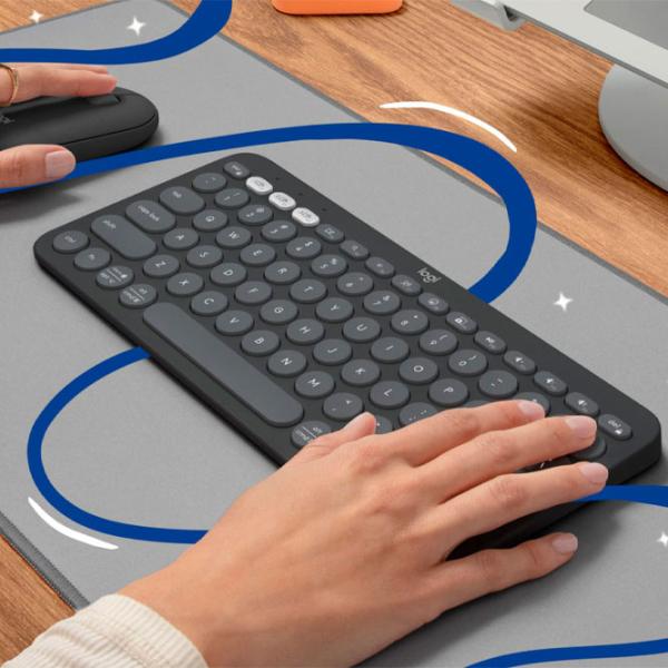 Клавиатура и Мышь Logitech Pebble 2 Combo for Mac Беспроводные/ Графитовый photo 6