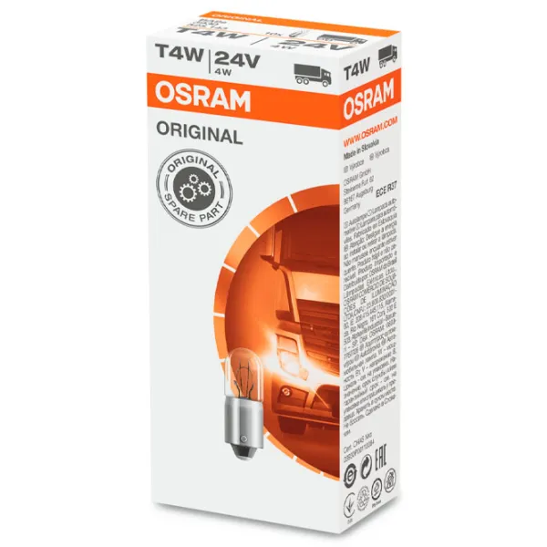 Автомобильная лампа Osram 3930 Накал/ T4W/ BA9S/ 5 Вт/ 35 лм photo 2 Автомобильная лампа Osram 3930 Накал/ T4W/ BA9S/ 5 Вт/ 35 лм photo 2