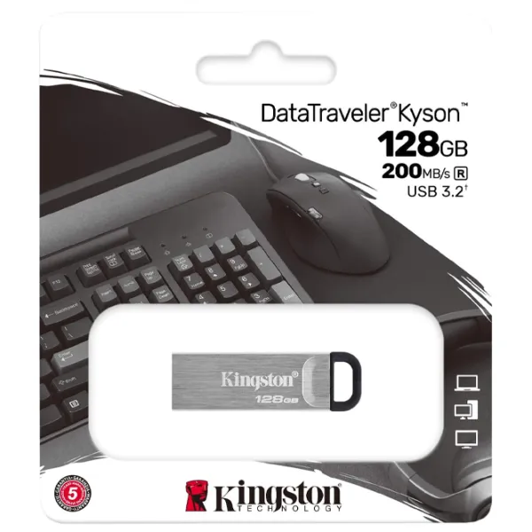 Kingston DataTravel Kyson 128 ГБ Серебряный photo 4