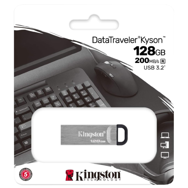 Kingston DataTravel Kyson 128 ГБ Серебряный photo 4