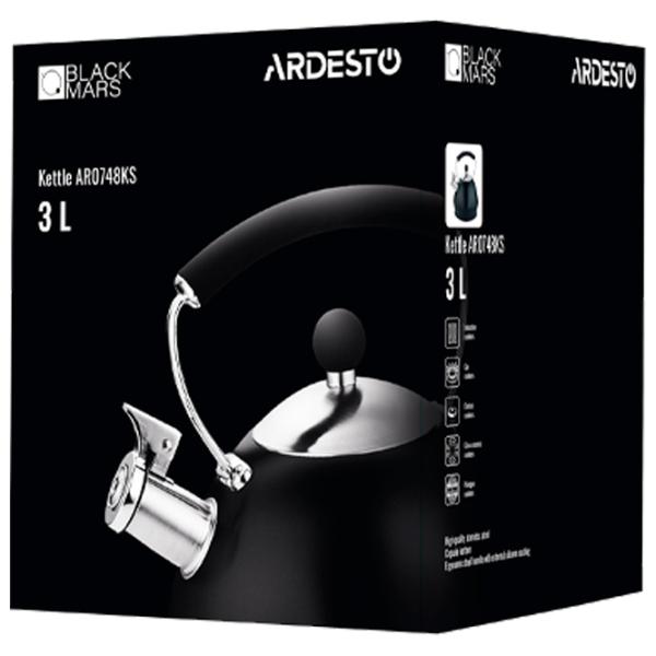 Чайник Ardesto AR0748KS 3л Нержавеющая сталь / Нейлон / Черный photo 4