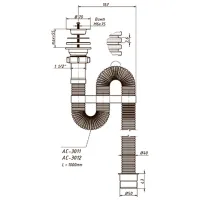 Сифон для раковины Orio AC-3011 70 мм/ нерж. сталь photo 2