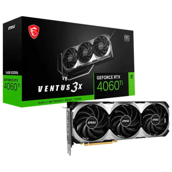 Placă video MSI GeForce RTX 4060 Ti VENTUS 3X 16G OC  PCI Express x8 4.0 / 16 GB photo 5 Placă video MSI GeForce RTX 4060 Ti VENTUS 3X 16G OC  PCI Express x8 4.0 / 16 GB photo 5
