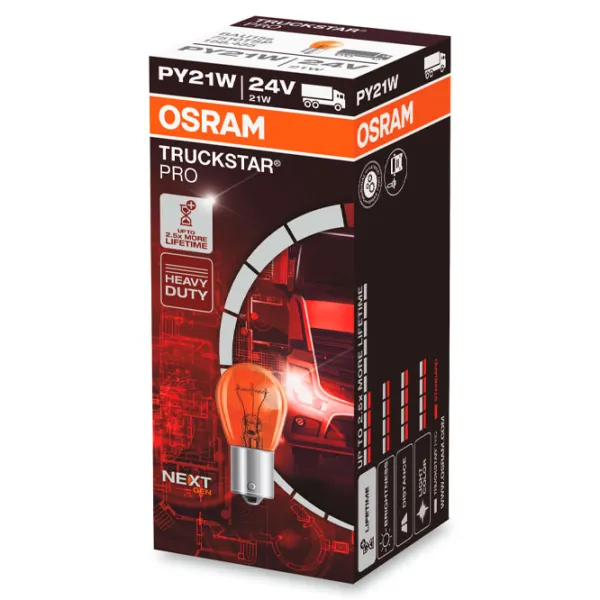 Lampă auto Osram 7510TSP Incandescentă/ PY21W/ BAU15s/ 21 W/ 250lm photo 2