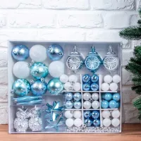 Jucării pentru brad Global Christmas DS11751 6 cm/ Light Blue photo 2