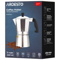 Cafetieră gheizer Ardesto AR0806AG 0.24l / Aluminiu / Inox photo 6