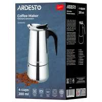 Cafetieră gheizer Ardesto AR0804SS 0.2l / Oțel inoxidabil / Inox photo 6