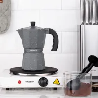 Cafetieră gheizer Ardesto AR0806AGS 0.24l / Aluminiu / Gray photo 10