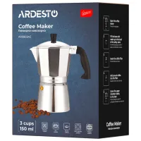 Cafetieră gheizer Ardesto AR0803AG 0.15l / Aluminiu / Inox photo 6