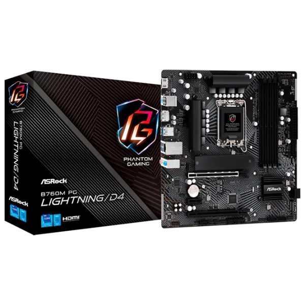 Материнская плата ASRock B760M PG LIGHTNING/ D4 micro ATX/ Intel B760M photo 5