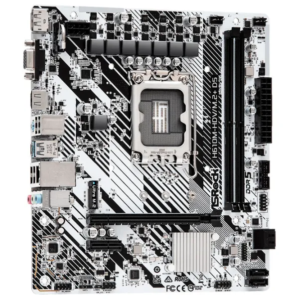 Placă de bază ASRock H610M-HDV/ M.2+ D5 micro ATX/ Intel H610M photo 2
