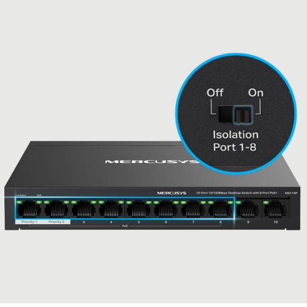 Коммутатор Mercusys MS110P Черный photo 4