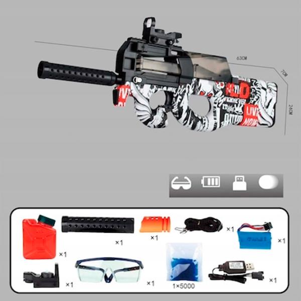 Игрушечный автомат Blaster P90 RS516C 14+ / Гелевые шарики / Черный photo 8