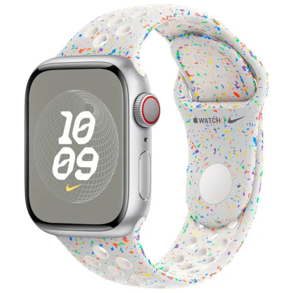 Curelușă Apple Watch 9 Nike Sport Band Fluoroelastomer/ 41 mm/ White Multicolor photo 4