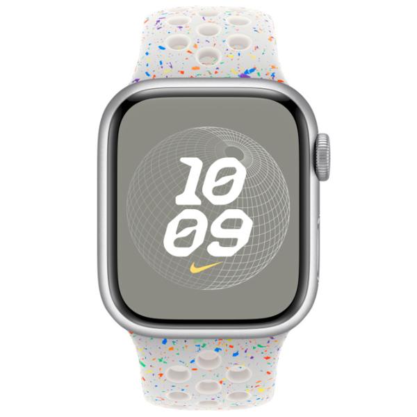 Curelușă Apple Watch 9 Nike Sport Band Fluoroelastomer/ 41 mm/ White Multicolor photo 6