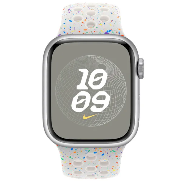 Curelușă Apple Watch 9 Nike Sport Band Fluoroelastomer/ 41 mm/ White Multicolor photo 7
