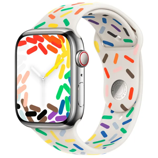 Ремень Apple Watch 9 Sport Band Фторэластомер/ 45 мм/ Белый Разноцветный photo 2 Ремень Apple Watch 9 Sport Band Фторэластомер/ 45 мм/ Белый Разноцветный photo 2