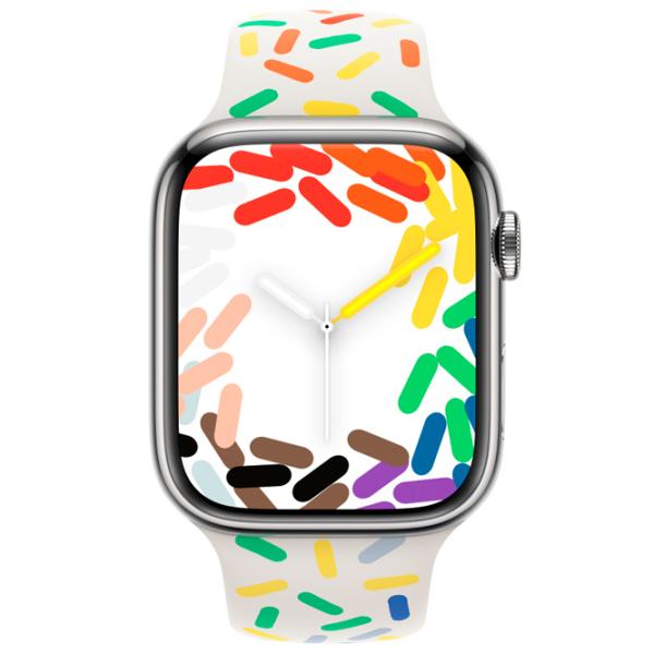 Ремень Apple Watch 9 Sport Band Фторэластомер/ 45 мм/ Белый Разноцветный photo 3 Ремень Apple Watch 9 Sport Band Фторэластомер/ 45 мм/ Белый Разноцветный photo 3