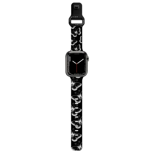 Curelușă Apple Watch Ultra 2 Impact Band Butterfly Pattern 38, 40, 41 mm/ Black White photo 2