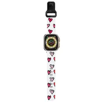 Ремень Apple Watch Ultra 2 Impact Band Romantic Girly Pink Red Sketched Hearts Pattern on White 38, 40, 41 мм/ Черный Разноцветный photo 2