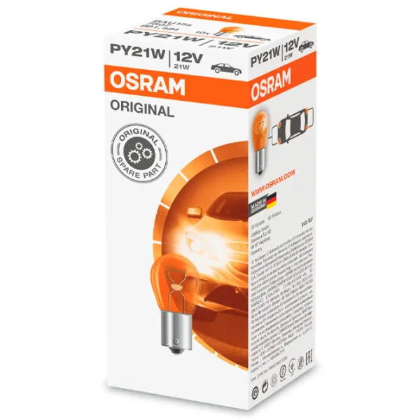 Lampă auto Osram 7507NA Incandescentă/ PY21W/ BAU15s/ 21 W/ 280lm photo 2 Lampă auto Osram 7507NA Incandescentă/ PY21W/ BAU15s/ 21 W/ 280lm photo 2
