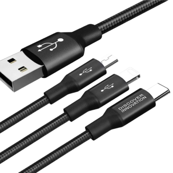 Кабель для телефона Swift Nillkin USB Type-A + microUSB, USB Type-C, Lightning 1.5 м/ Черный photo 3